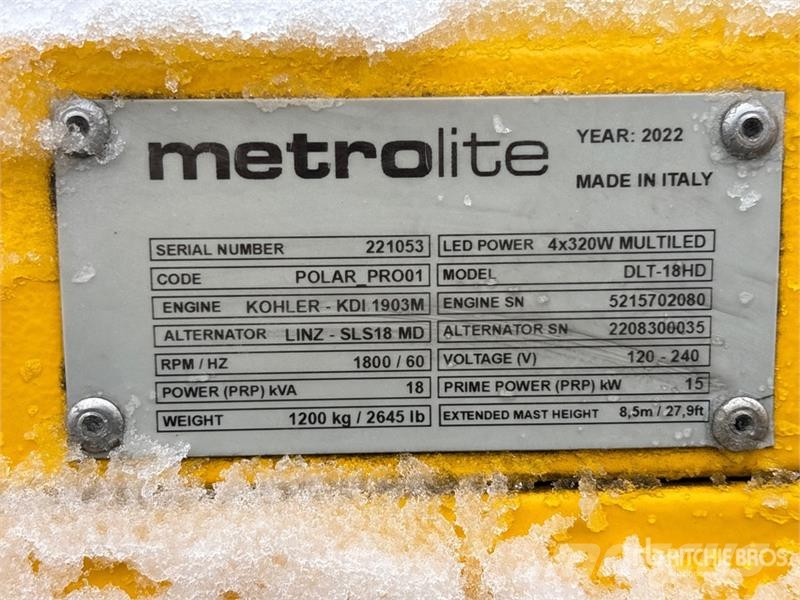 Metrolite DLT18KW 15 kW Light Tower أبراج خفيفة