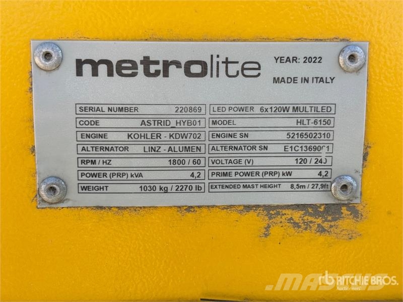 Metrolite HLT-6150 4.2 kW Light Tower أبراج خفيفة