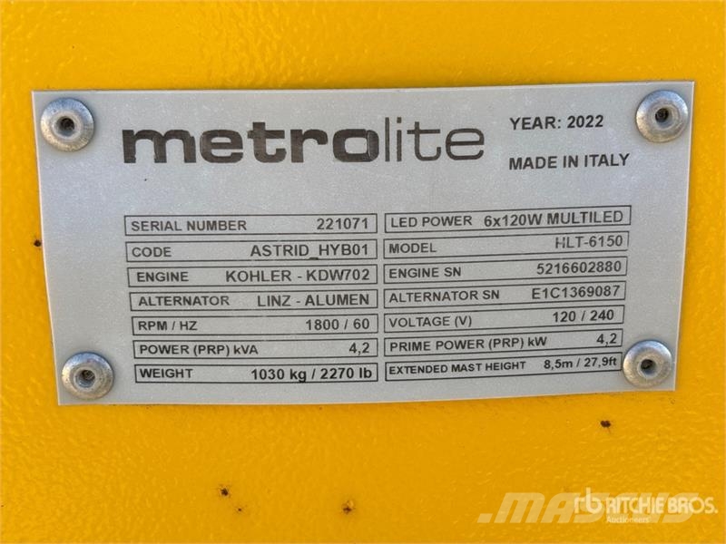 Metrolite HLT-6150 4.2 kW Light Tower أبراج خفيفة