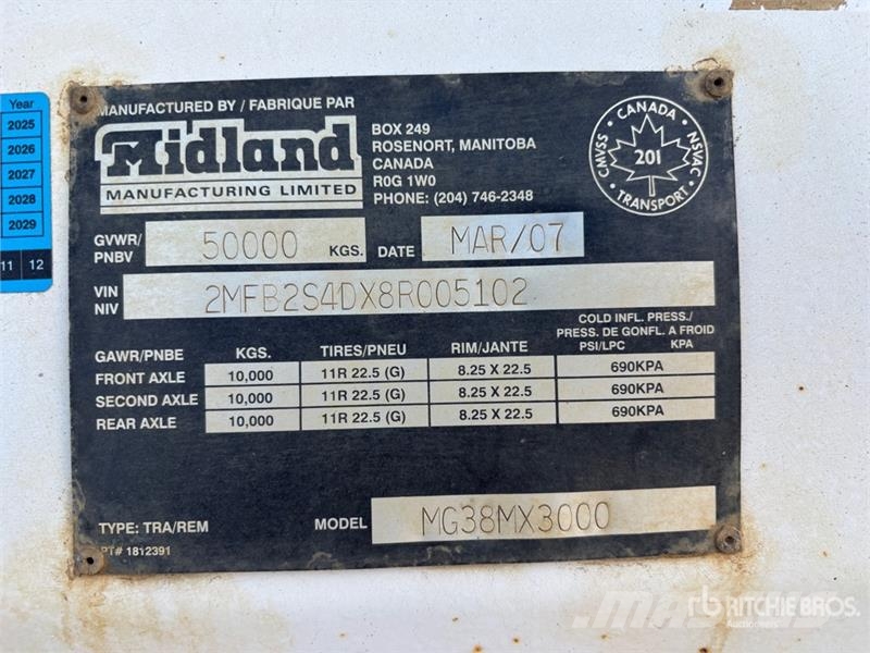 Midland 38 ft Tri/A Belly Dump Trailer مقطورات قلابة