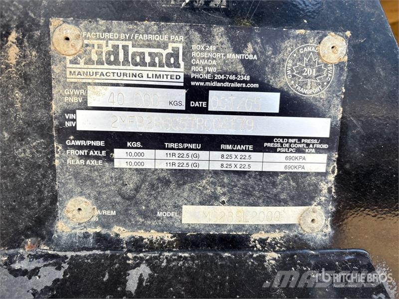 Midland MG28SL2000 28 ft T/A End Dump Trailer Damperli römorklari