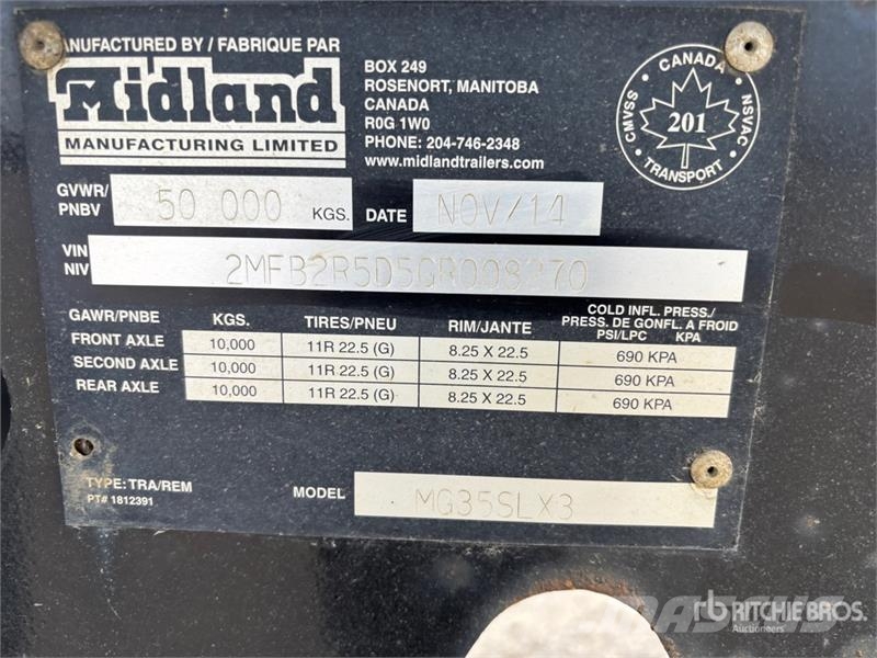 Midland MG35SLX3 مقطورات قلابة