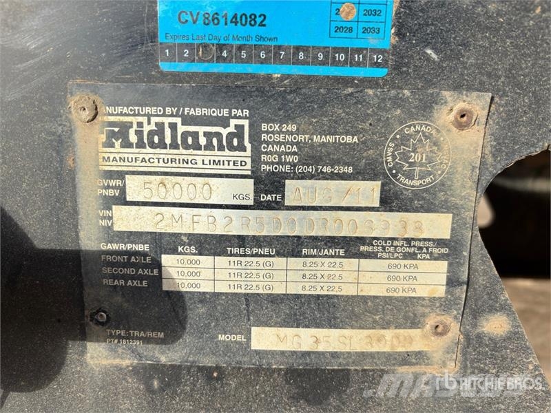 Midland SL3000 36 ft Tri/A End Dump Trailer Savivartės priekabos