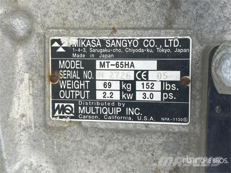 Mikasa Sangyo Vibratory Plate Compactor Vibrátorok