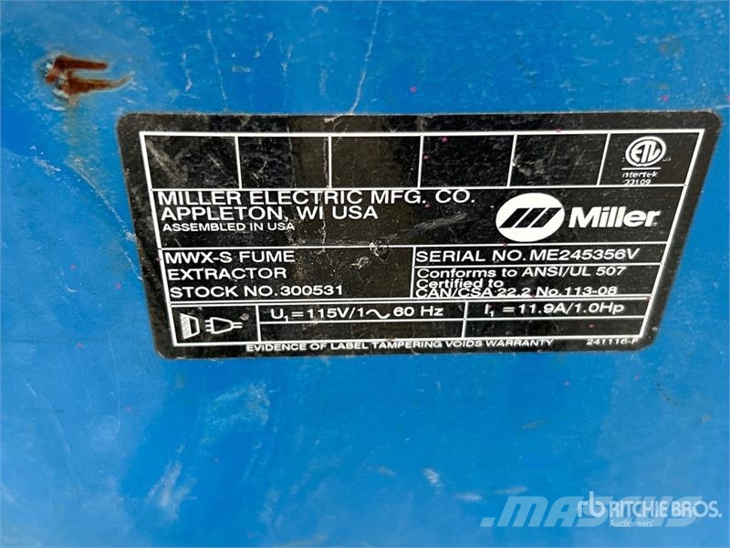 Miller Electric Welding Fume Extractor Maszyny rolnicze - Inne