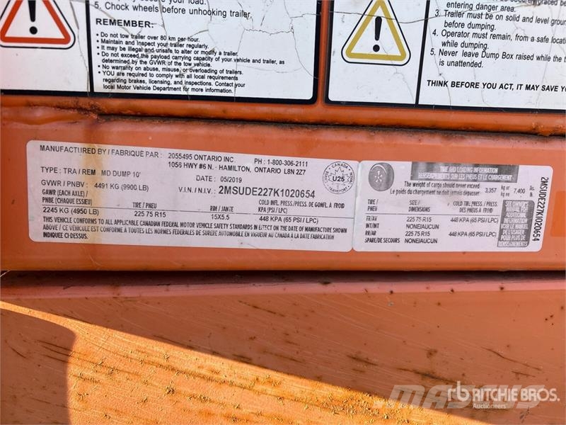 Miska 10 ft T/A Dump Utility Trailer Самоскиди