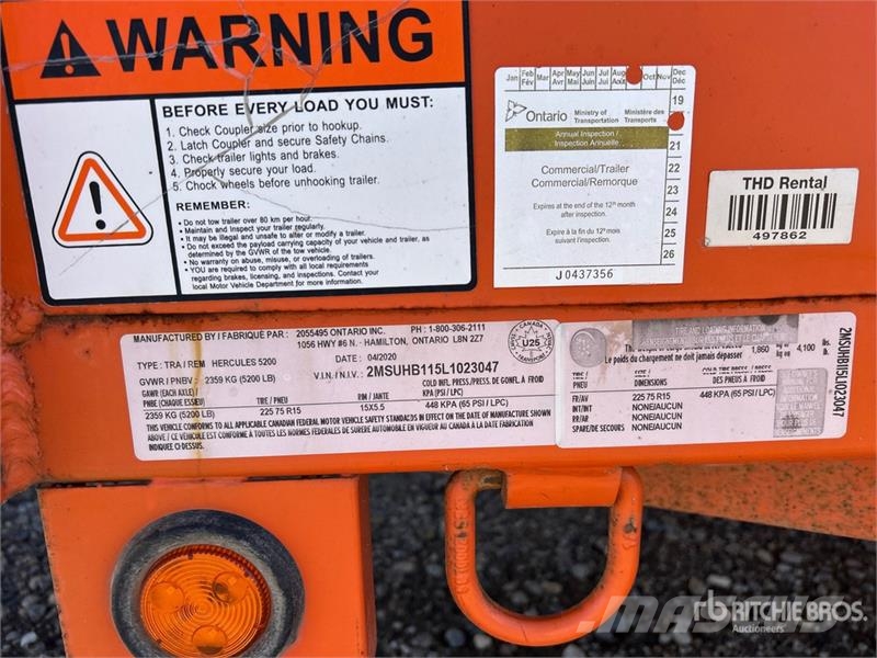  Miska CA58U 8 ft S/A Utility Trailer مقطورات أخرى