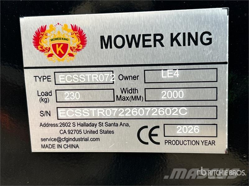 Mower King ECSSTR072 72 in Skid Steer Tiller (Unus Rotorharver/ jordfresere