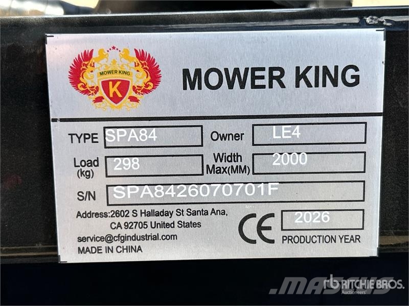  Mower King SPA84 84 in Snow Skid Steer Dozer (Unus Blades