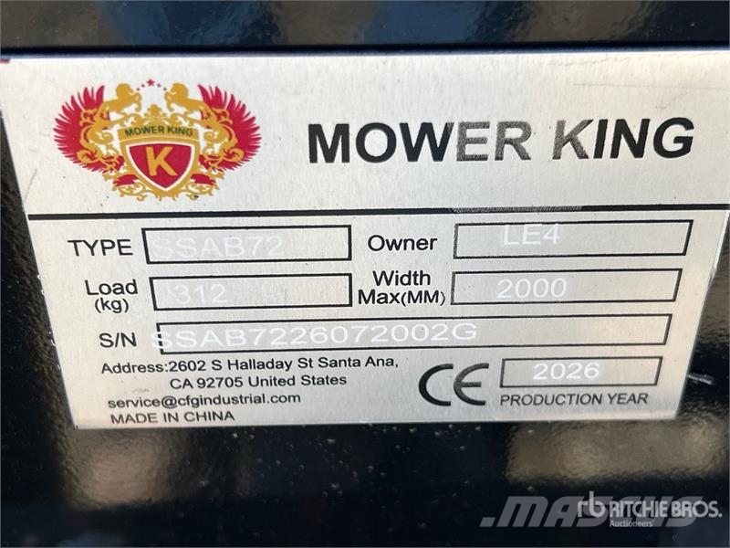 Mower King SSAB72 72 in Skid Steer Broom (Unused) Süpürgeler