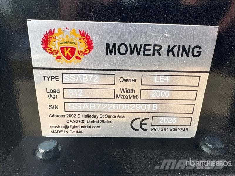 Mower King SSAB72 72 in Skid Steer Broom (Unused) Süpürgeler