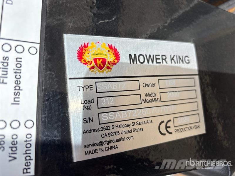 Mower King SSAB72 72 in Skid Steer Broom (Unused) Brushes