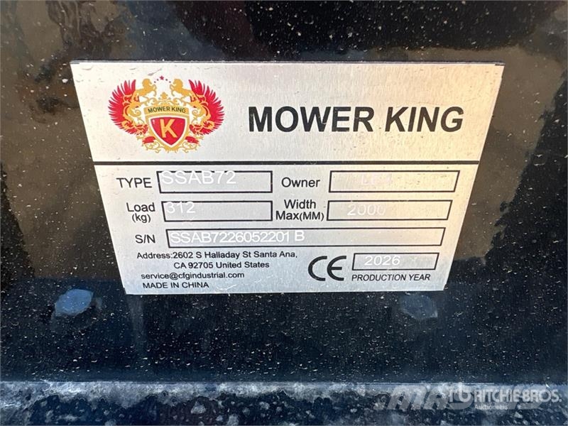  Mower King SSAB72 72 in Skid Steer Broom (Unused) Süpürgeler