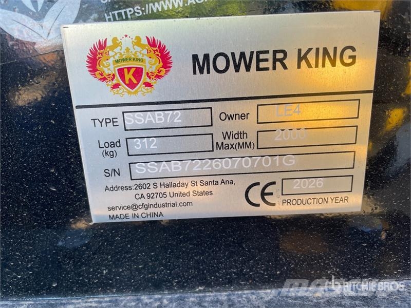 Mower King SSAB72 72 in Skid Steer Broom (Unused) فرش