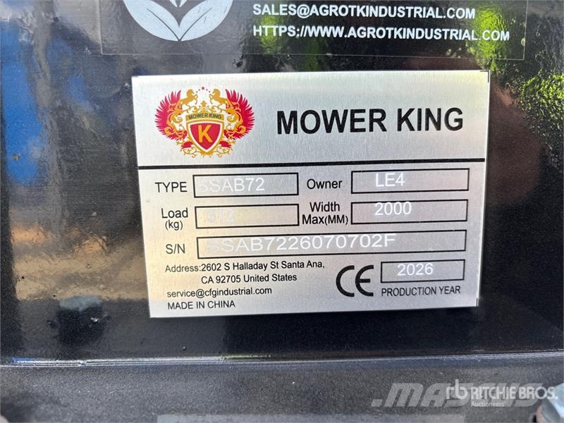 Mower King SSAB72 72 in Skid Steer Broom (Unused) Brushes
