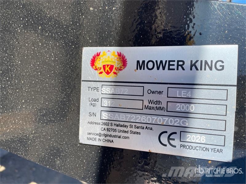  Mower King SSAB72 72 in Skid Steer Broom (Unused) فرش