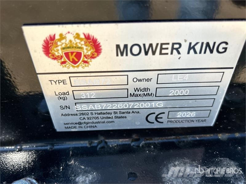 Mower King SSAB72 72 in Skid Steer Broom (Unused) Süpürgeler