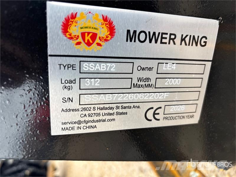Mower King SSAB72 72 in Skid Steer Broom (Unused) Süpürgeler