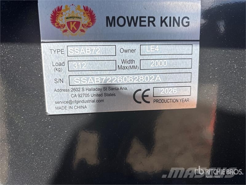 Mower King SSAB72 72 in Skid Steer Broom (Unused) Børster