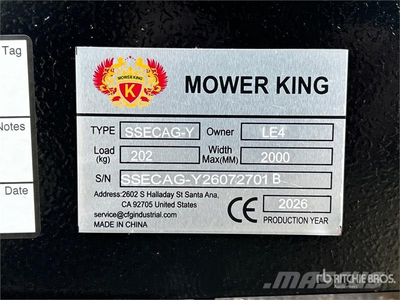 Mower King SSECAG-Y 38 in Skid Steer Auger (Unused Boren