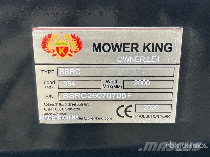 Mower King SSRC 72 in Skid Steer Brush Cutter (Unu 牽引式モア/芝刈り機