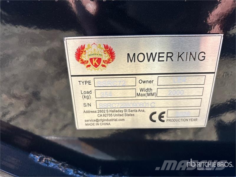  Mower King SSRC72 72 in Skid Steer Brush Cutter (U Priključne in vlečne kosilnice