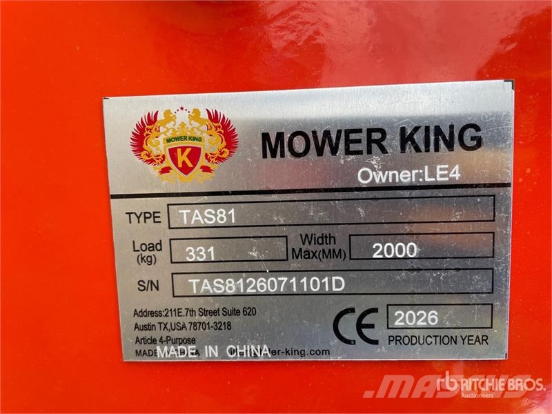 Mower King TAS-81 72 in 3-Point Rotary Tiller (Unu Erpici rotanti e motozappe