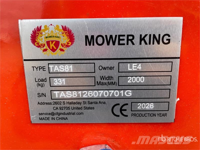 Mower King TAS-81 72 in 3-Point Rotary Tiller (Unu Erpici rotanti e motozappe