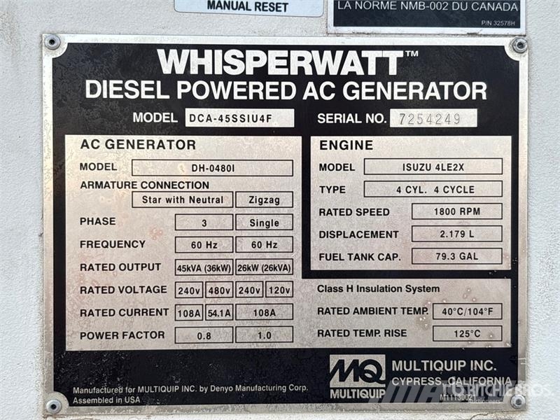 MQ Power DCA-45SSIU4F 36 kW Mobile Generator Set Dīzeļģeneratori