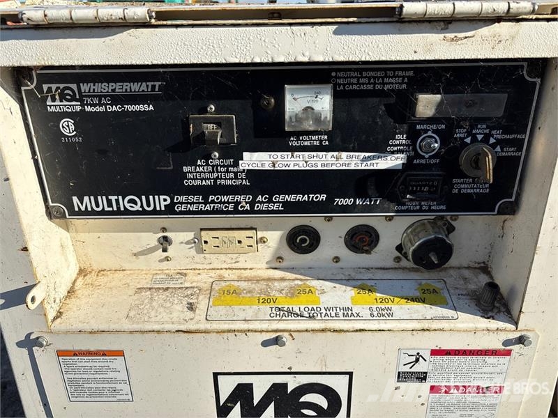 MultiQuip DAC-7000SA 6 kW Skid-Mounted Generator Set Dieselgeneratorer