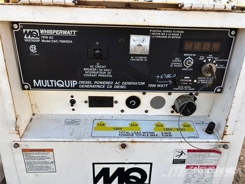 MultiQuip DAC-7000SA 6 kW Skid-Mounted Generator Set Dizel Jeneratörler