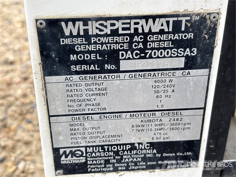 MultiQuip DAC7000SSA3 Skid-Mounted Generator Set Générateurs diesel