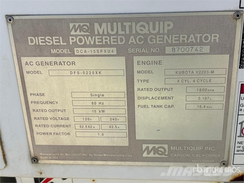 MultiQuip DCA15SPXU4 Dieselgeneratorer
