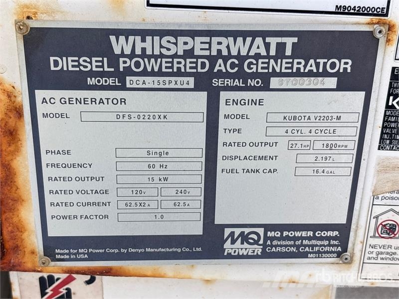 MultiQuip DCA15SPXU4 Diesel Generatoren