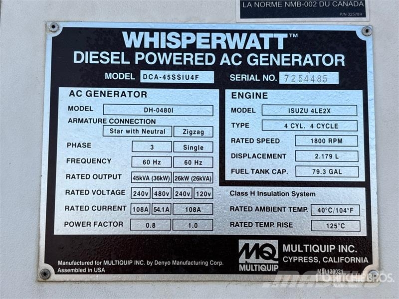 MultiQuip DCA45SSIU4F Generadores diésel