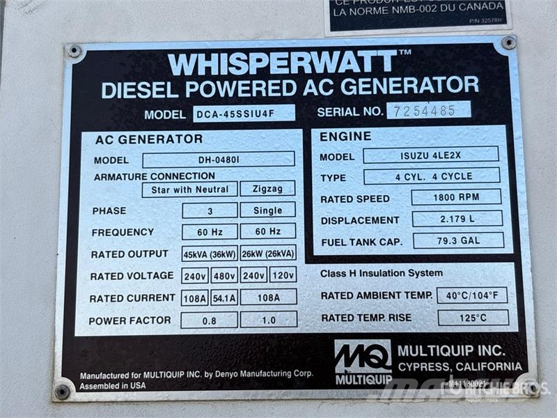 MultiQuip DCA45SSIU4F Generadores diésel