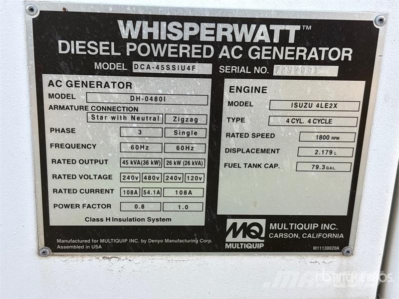 MultiQuip DCA45SSIU4F Diesel Generatoren