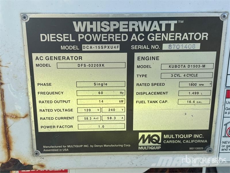 MultiQuip Whisperwatt Diesel Generatoren