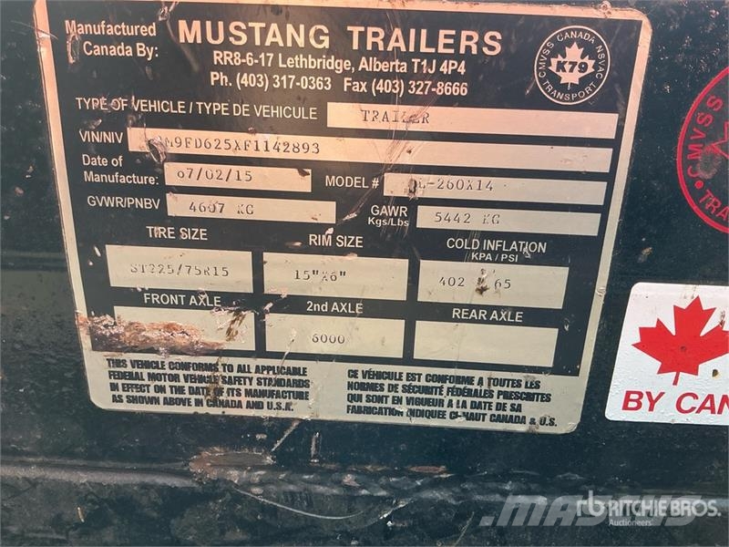 Mustang 16 ft T/A Tilt Deck Trailer Mažų aukščių krautuvai