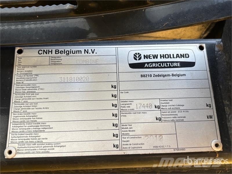 New Holland CX8080 콤바인 수확기