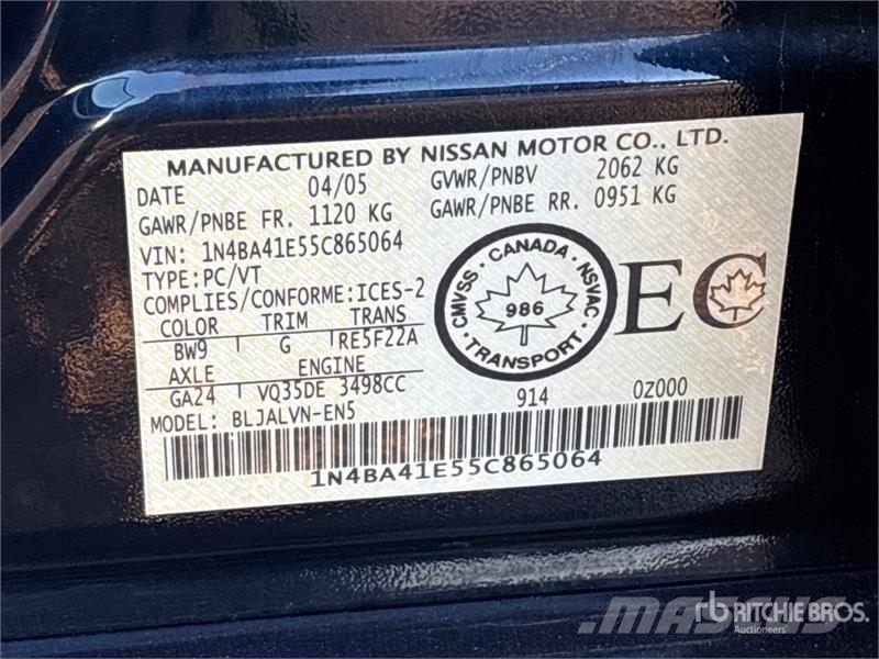 Nissan MAXIMA Automobile Samochody osobowe