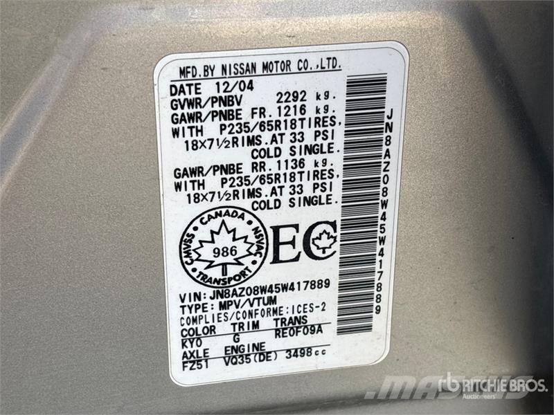 Nissan Murano SUV (Inoperable) Легковые автомобили