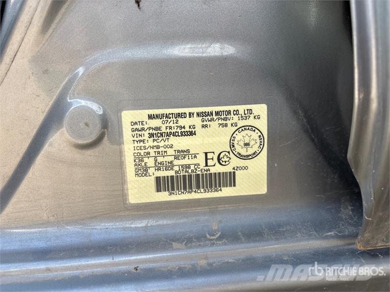 Nissan Versa Automobile Легковые автомобили