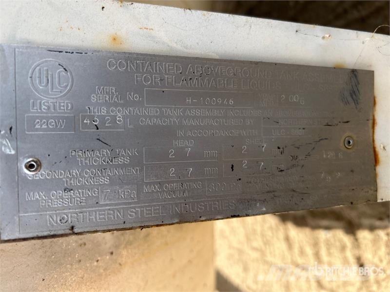 Northern Steel 4328 L Skid Mounted Steel Fuel Tank 연료 및 첨가제 탱크