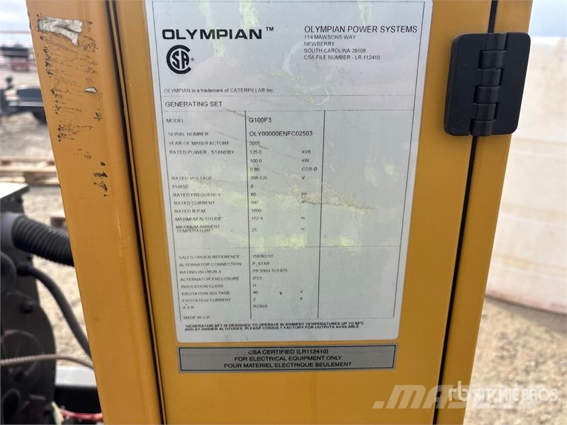 Olympian G100F3 100 kW Skid-Mounted Generator Set Dizelski agregati