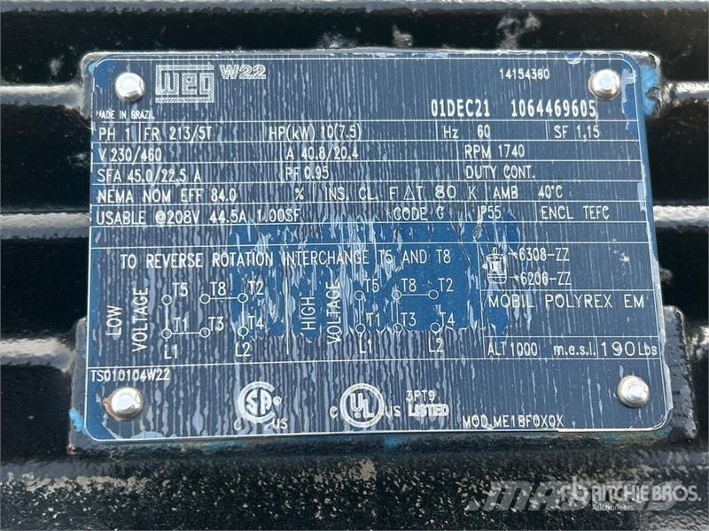 Omega TK-100120-01M Skid-Mounted Electric 120 gal Air Co Kompresszorok