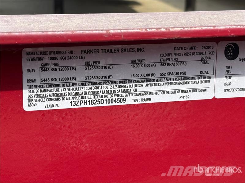 Parker Trailers 18 ft T/A Utility Trailer Other trailers