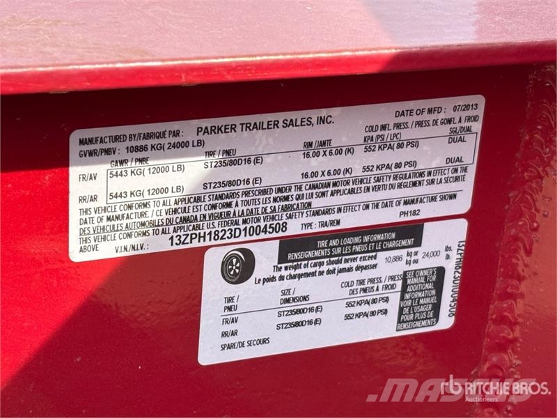 Parker Trailers 18 ft T/A Utility Trailer Other trailers