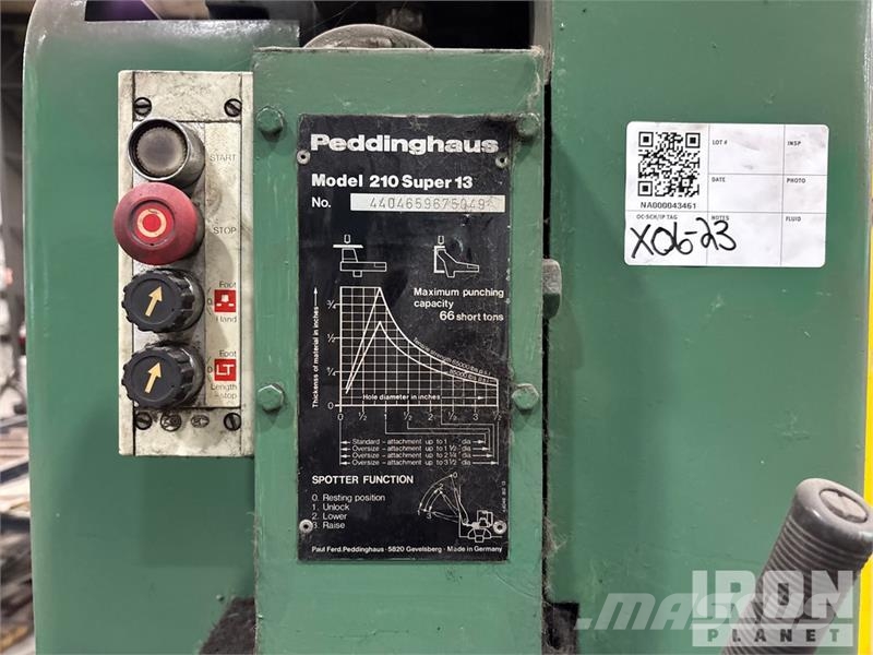 Peddinghaus Model 210 Super 13 Electric Steel Punching Shear Otros