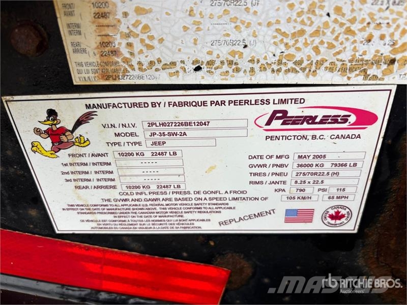 Peerless JP 35 SW 2A T/A Heavy-Haul Jeep Andere Anhänger